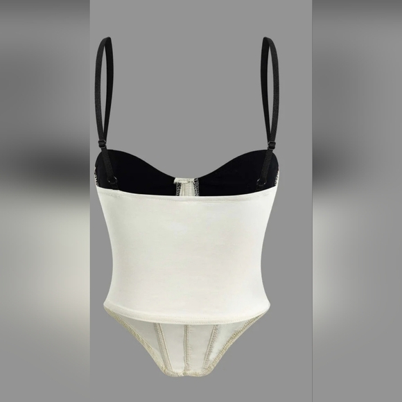 MICAS Contrast Strap Corset Beige Cami Top. Size S NWT - Picture 4 of 9